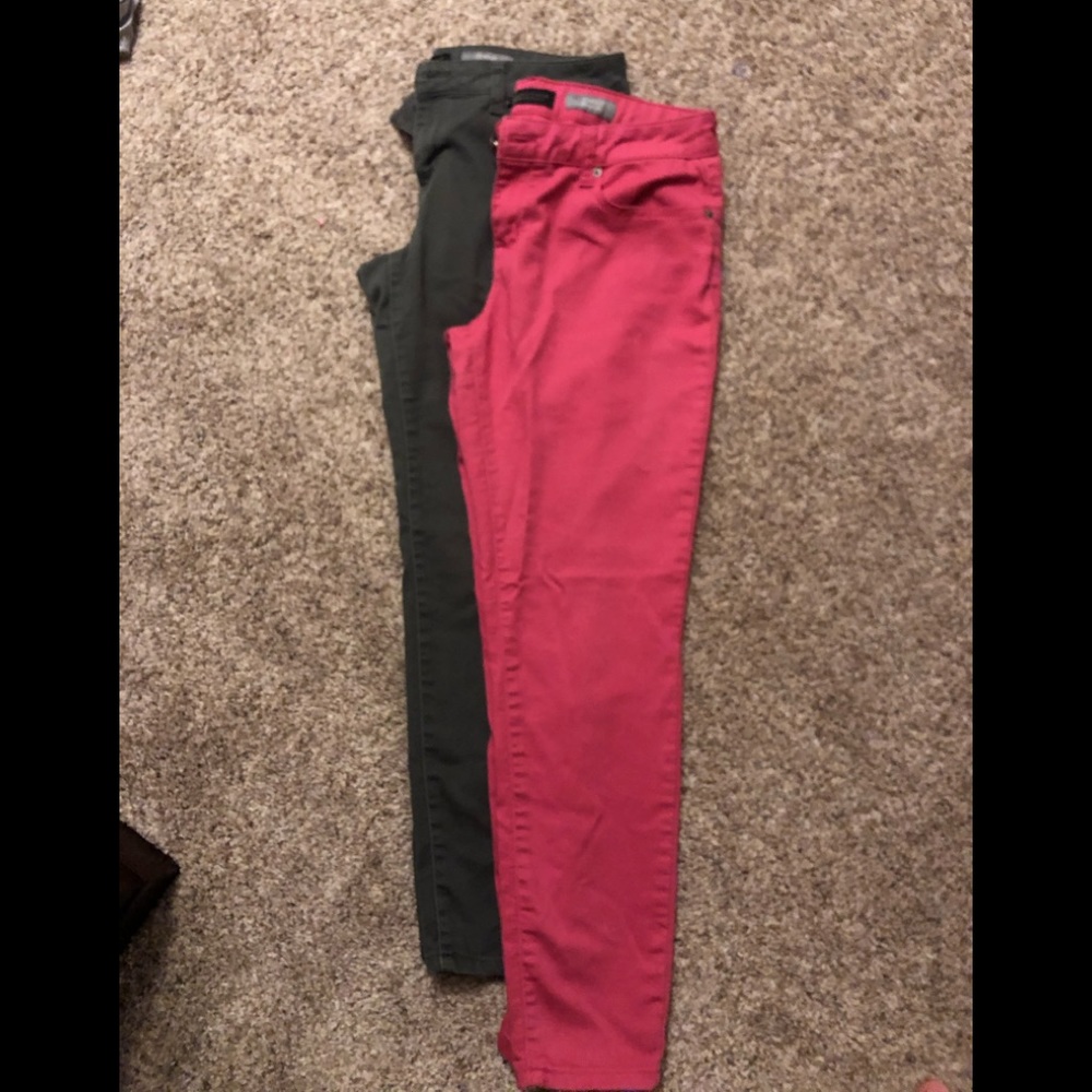 Aero skinny pants 2 pair green & pink